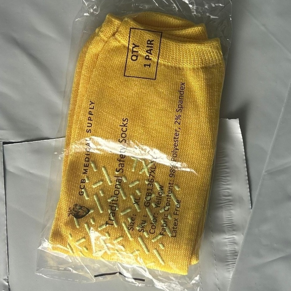 OCB Medical Supply Yellow‎ Traditional Safe Socks 1 Pair 98 Polyester